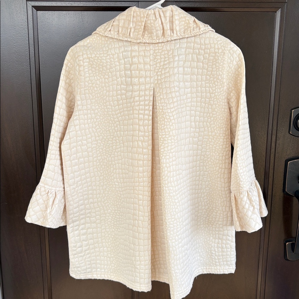 EUC Ali Miles A-Line Button Front Jacket Top Ivory Size Small - Picture 8 of 8